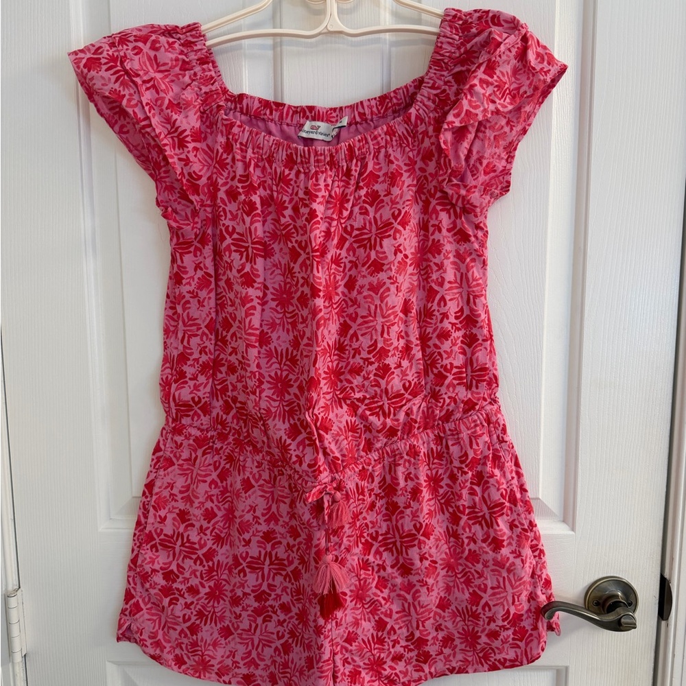 Vineyard Vines Pink and Red Floral Romper